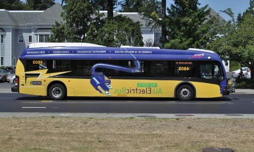 Proterra electric transit bus in Bellevue, Washington